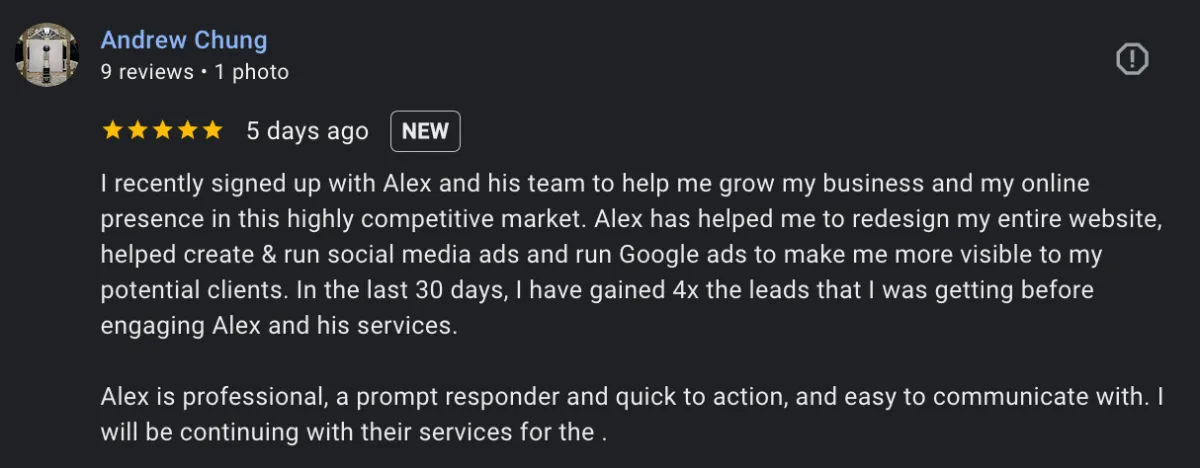 Andrew Chung Google review