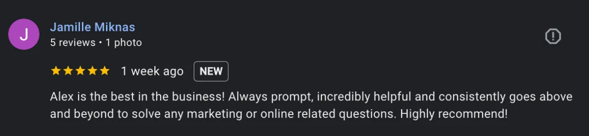 Jamille Miknas Google review